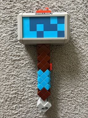 Nerf Minecraft Foam Hammer Toy in Blue, Brown, Gray, Orange